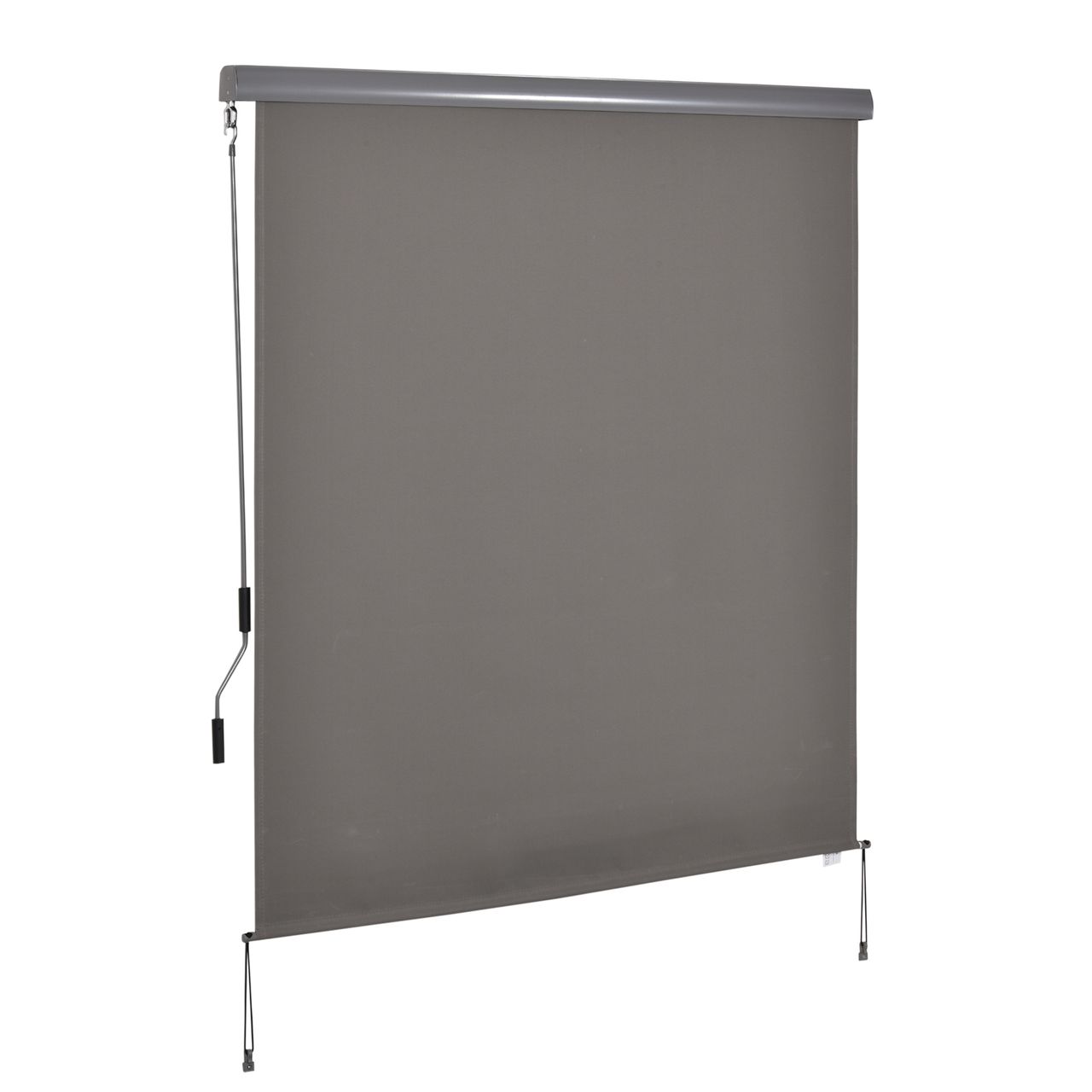Outsunny Seitenmarkise Balkonmarkise Polyesterstoff Alu Grau 160 x 250 cm