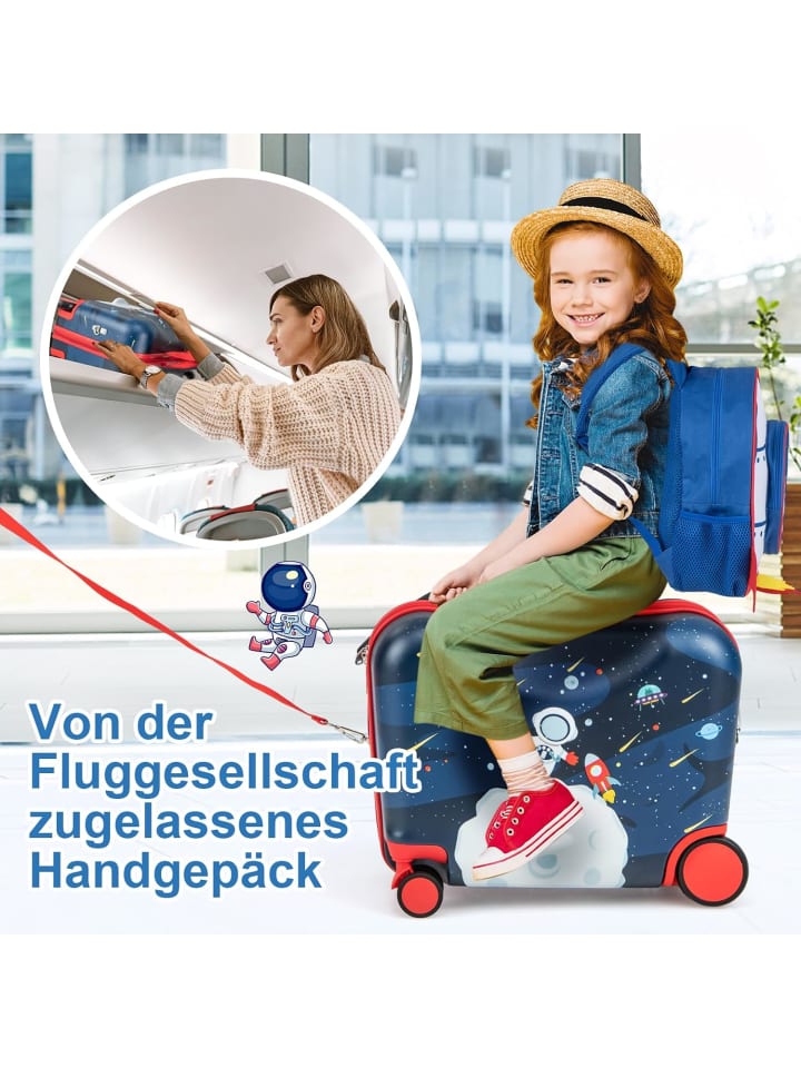 COSTWAY 2 tlg. Kinderkoffer Rucksack in Anthrazit günstig kaufen onesize