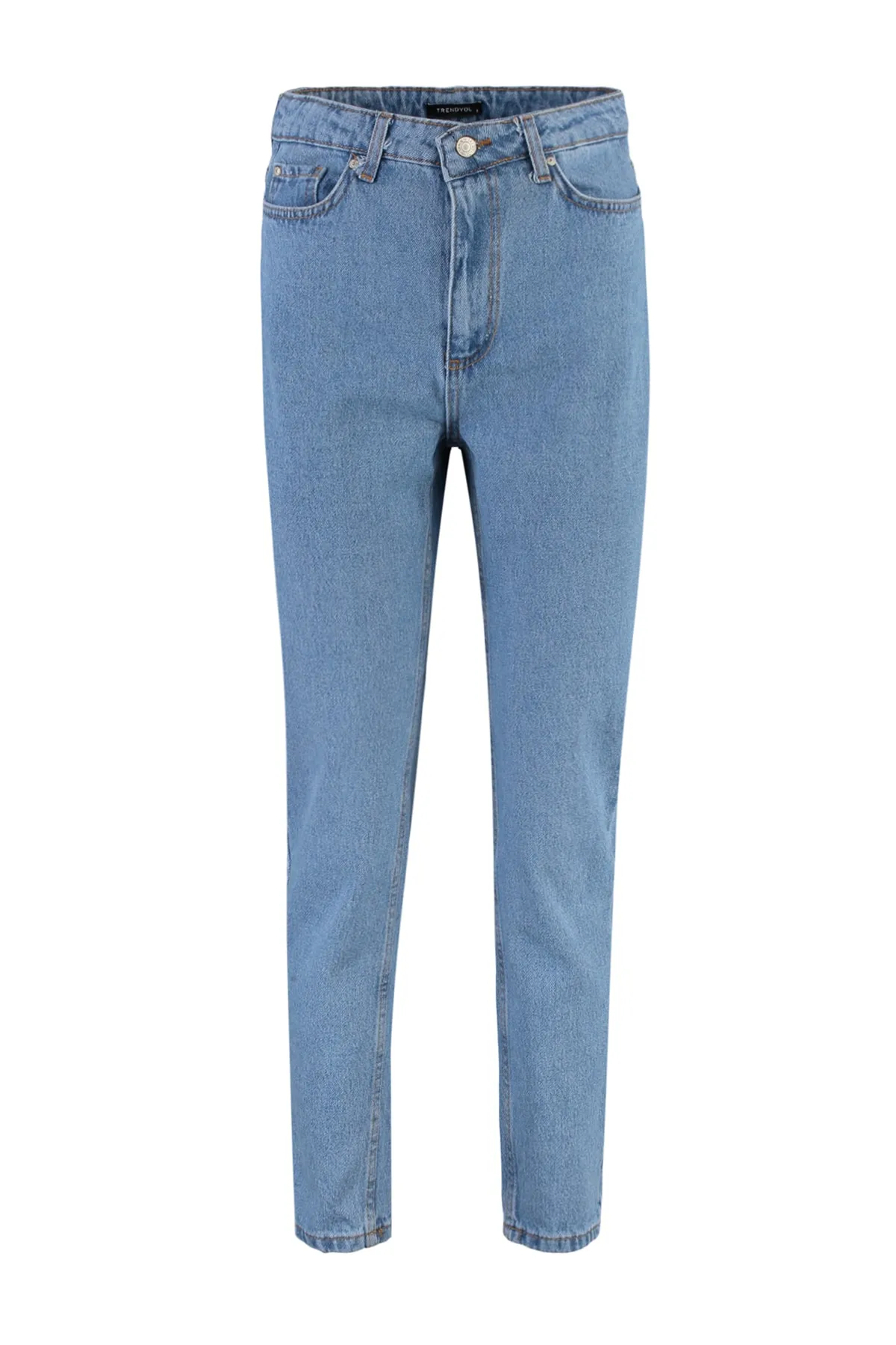 Trendyol Collection  Blaue High-Bel-Mom-Jeans TWOSS20JE0108