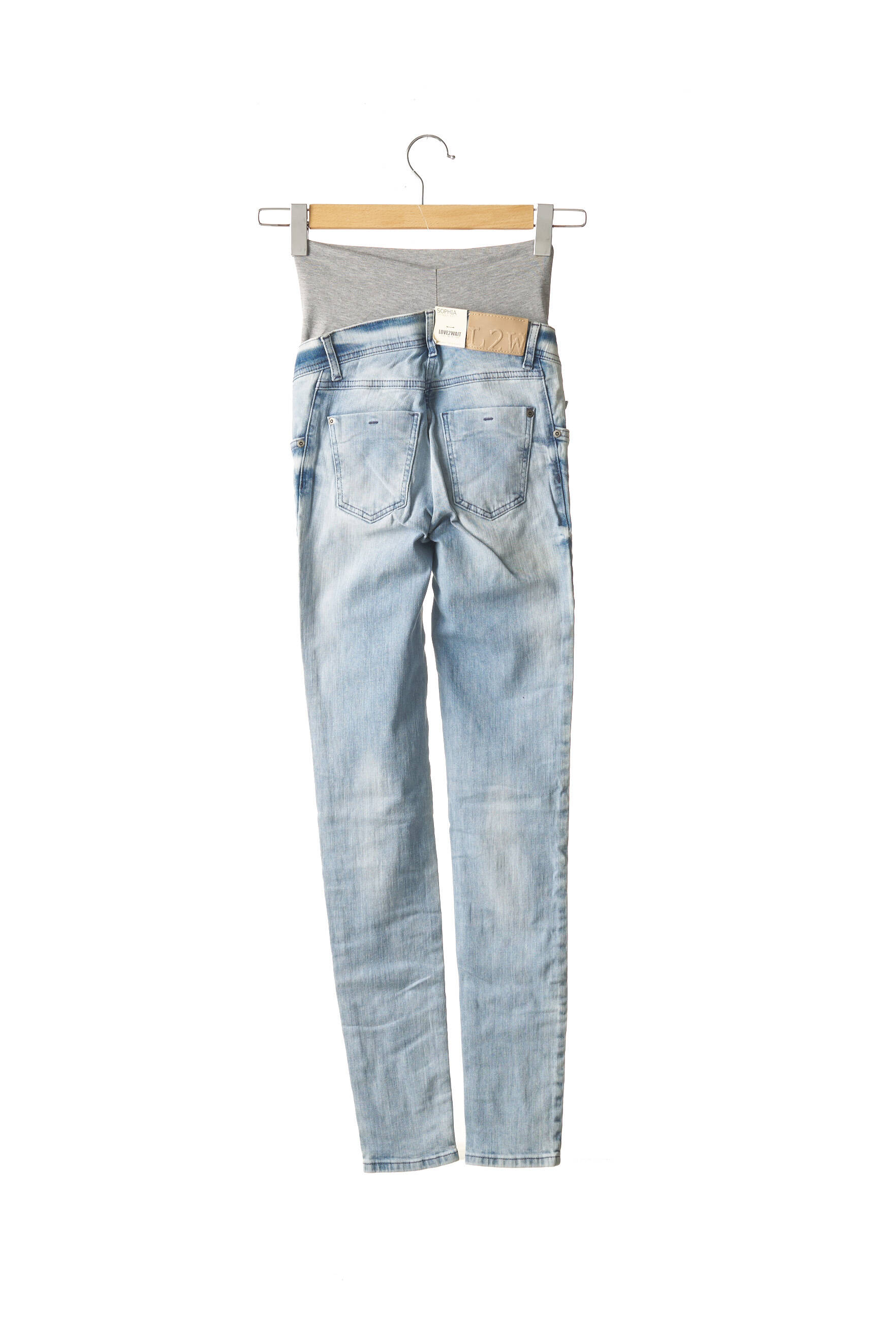 Love2wait Jeans Maternite Femme couleur bleu