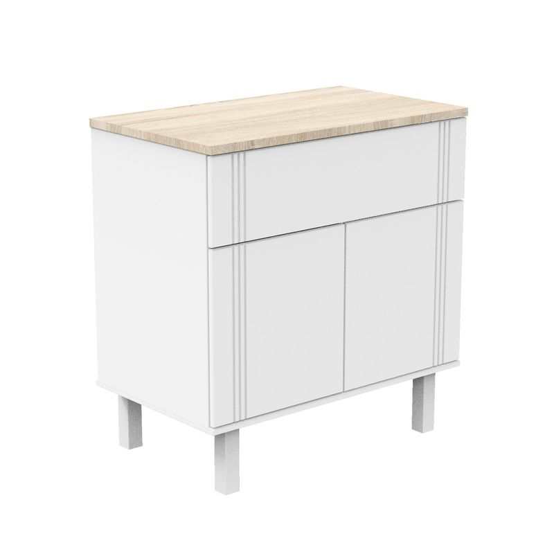 Commode 1 tiroir Eléonore blanc