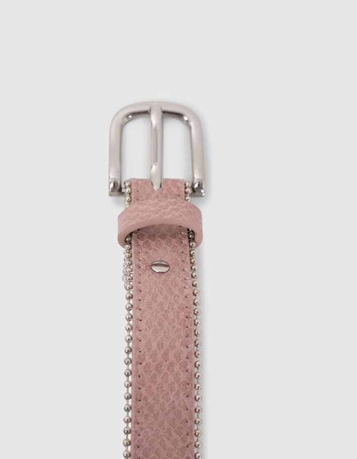 Ceinture rose ajourée coeurs et microbilles fille