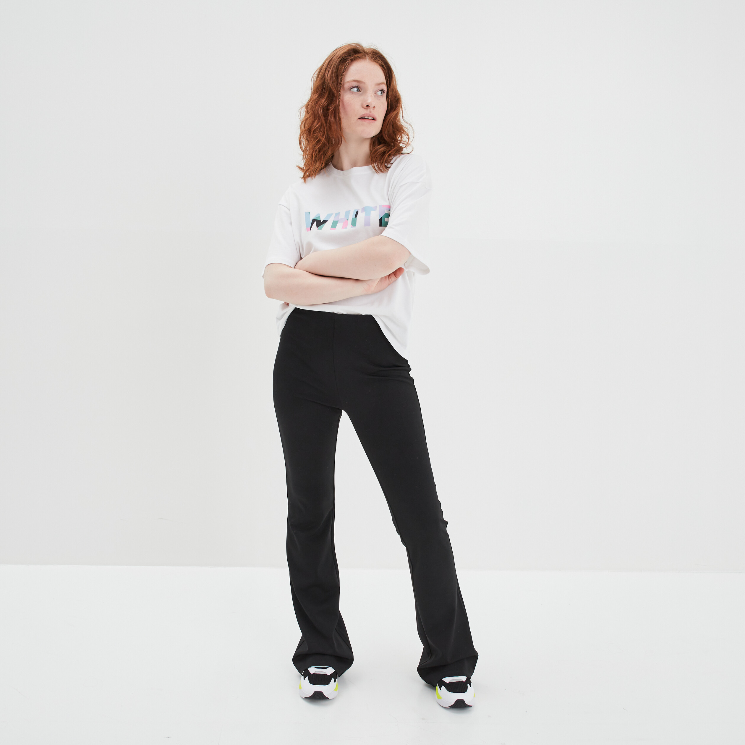 T-shirt oversize manches courtes coton ecru femme | La Halle