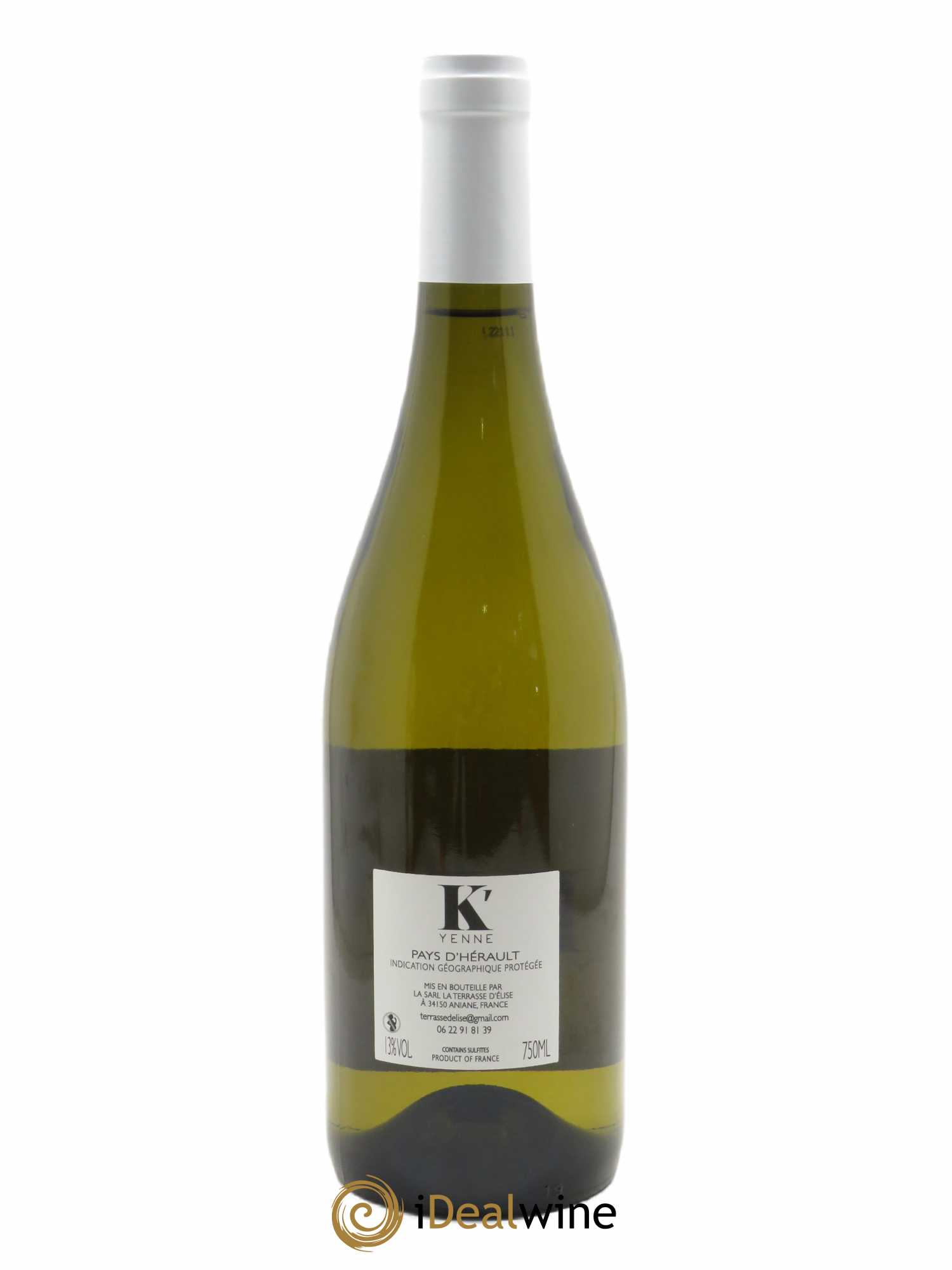IGP Pays d'Hérault (Vin de Pays de l'Hérault) K'Yenne Terrasse d'Elise (Domaine de la)  2020 - Lot de 1 Bouteille
