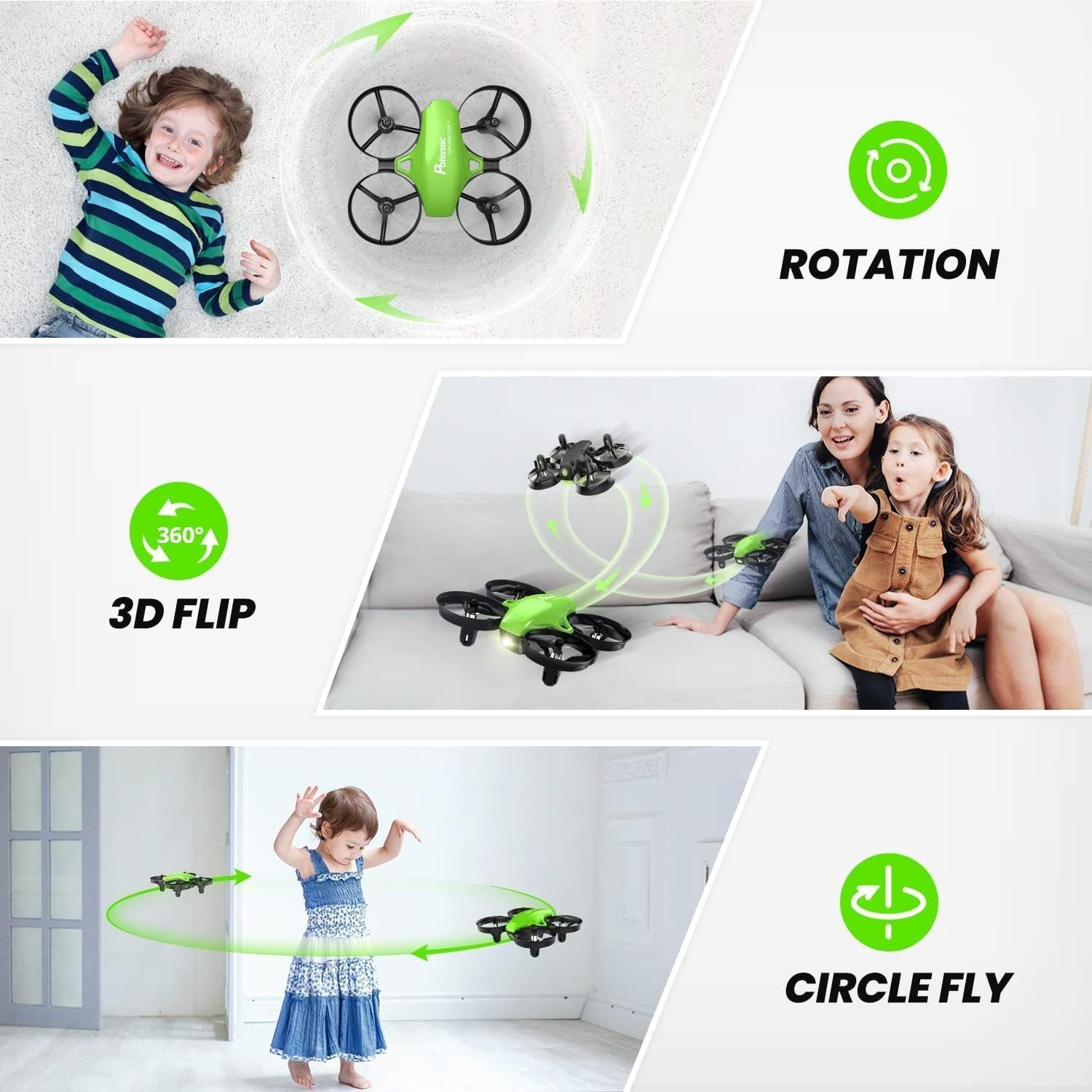 Potensic Drohne (Quadrocopter, Mini Drone mit Höhenhaltemodus, Start/Landung mit einem)