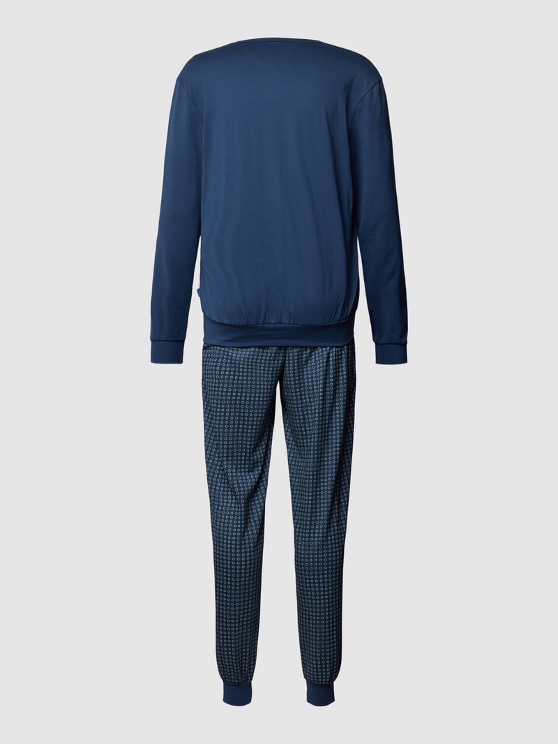 Pyjama mit Allover-Muster in marineblau