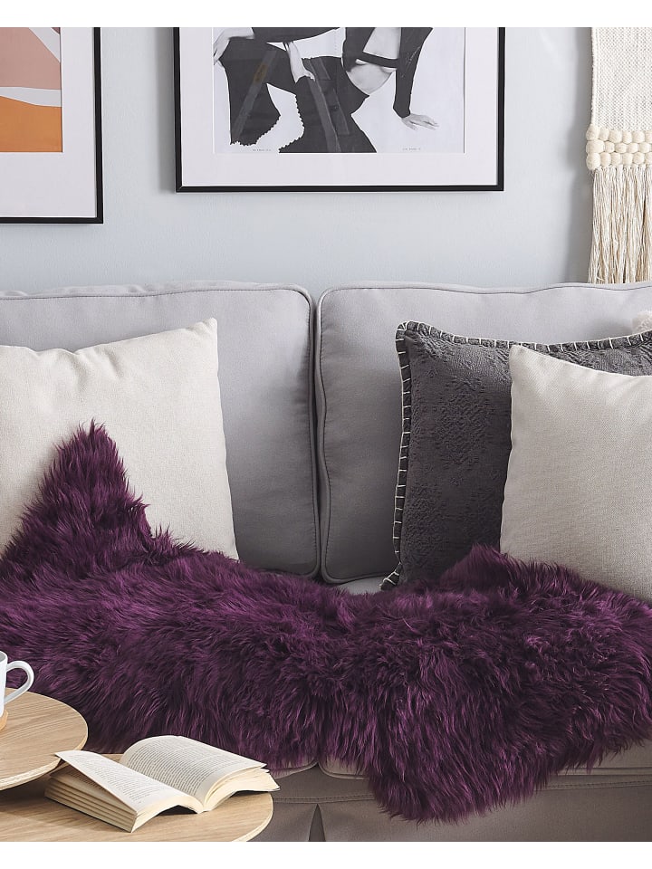 Beliani Schaffell ULURU in Violett - (W) 65 x (H) 8 x (L) 100 cm günstig kaufen onesize