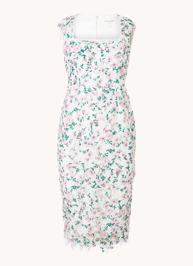 Vestido midi ajustado Phase Eight Petite Diana con bordado