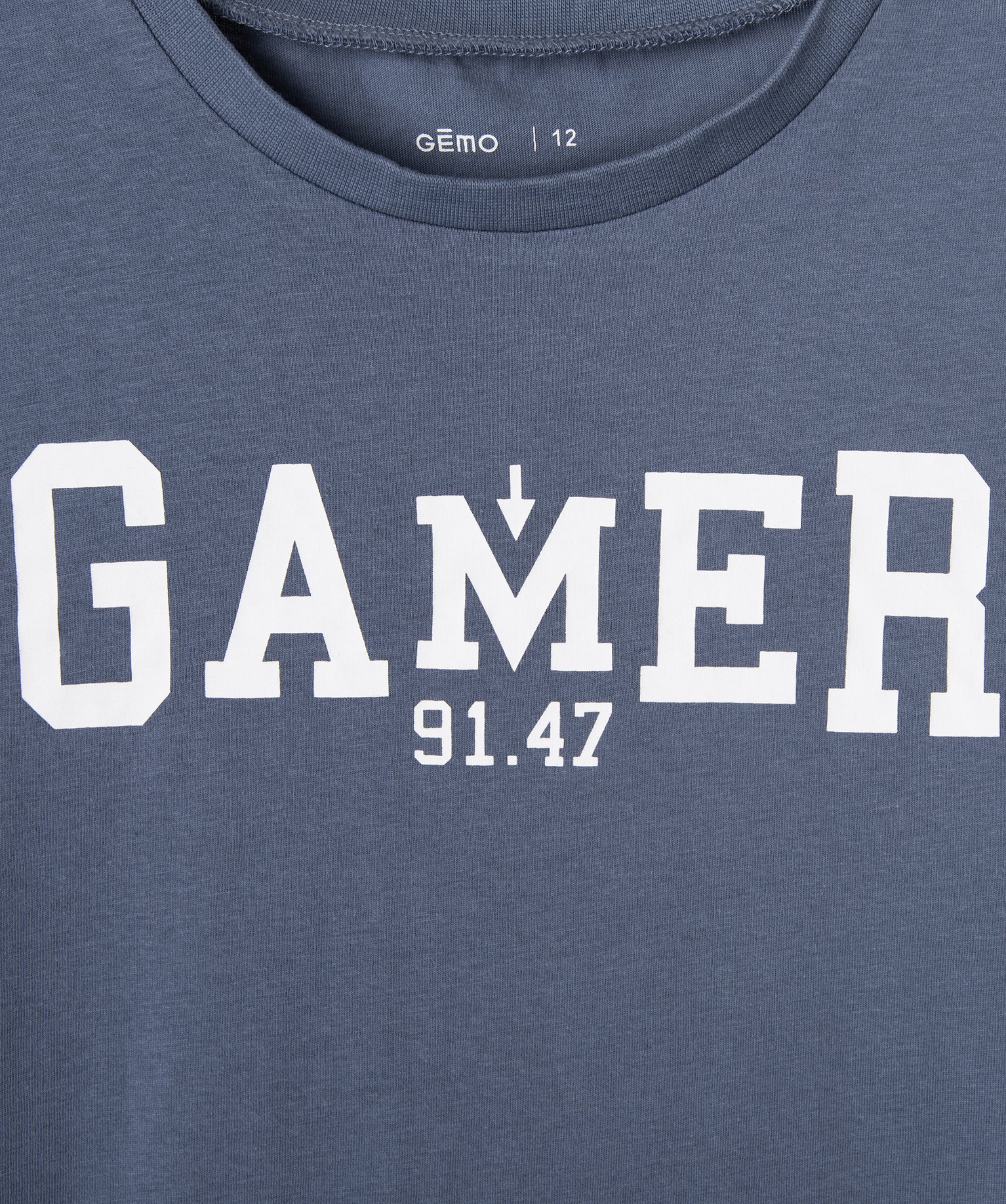 Tee-shirt à manches courtes avec inscription Garçon bleu | GEMO