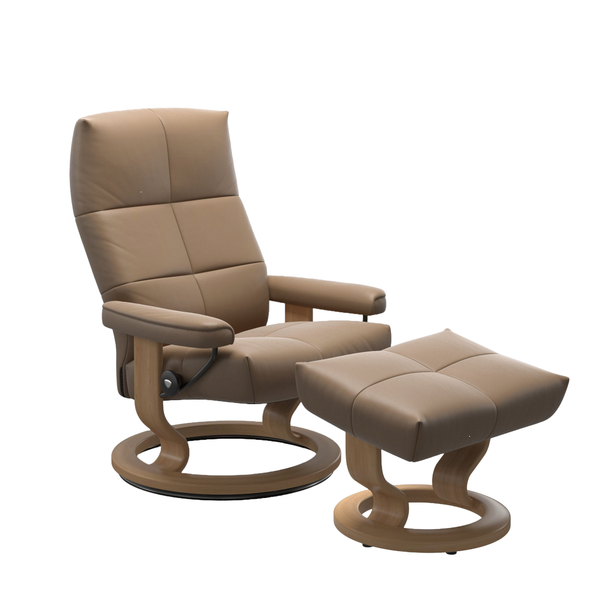 Stressless Sessel David M Classic mit Hocker Almond