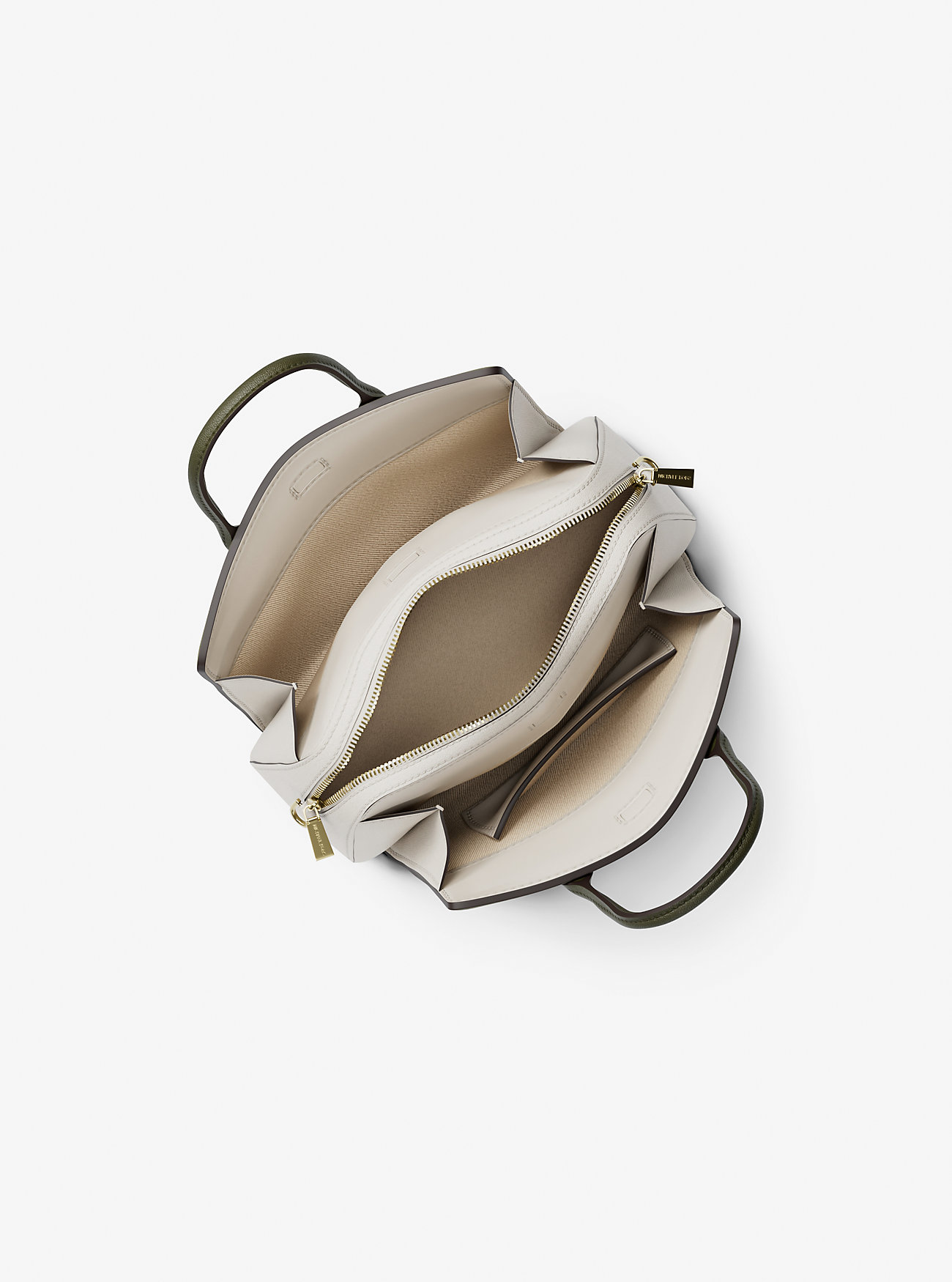 Laila liten fargeblokkert pebbled skinnveske - PSTACHIO MLT