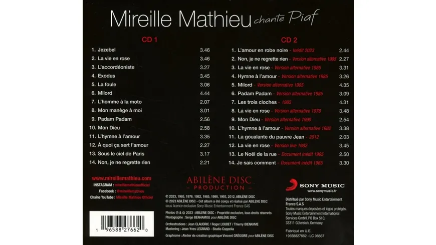 Mireille Mathieu chante Piaf