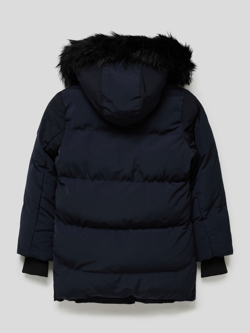 Steppjacke mit Kunstpelzkragen Modell 'Babushka' in marineblau