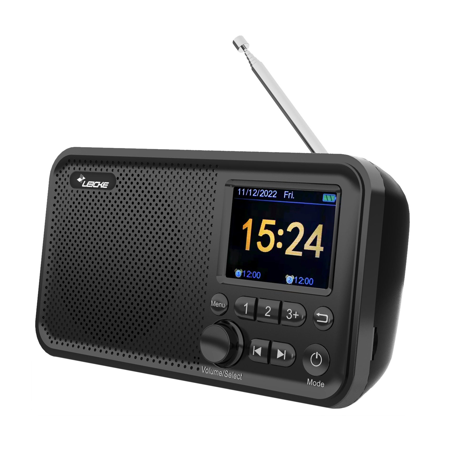 Leicke DJ ROXXX DAB+ Radio 5 Watt 8 Ω Bluetooth-Lautsprecher (Bluetooth 5.0, 5 W, Empfang von allen im Sendegebiet verfügbaren DAB+ und UKW-Sendern)