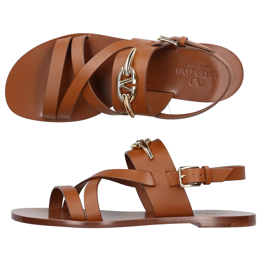 Valentino Garavani - Sandalen VLOGO Kalbsleder - braun