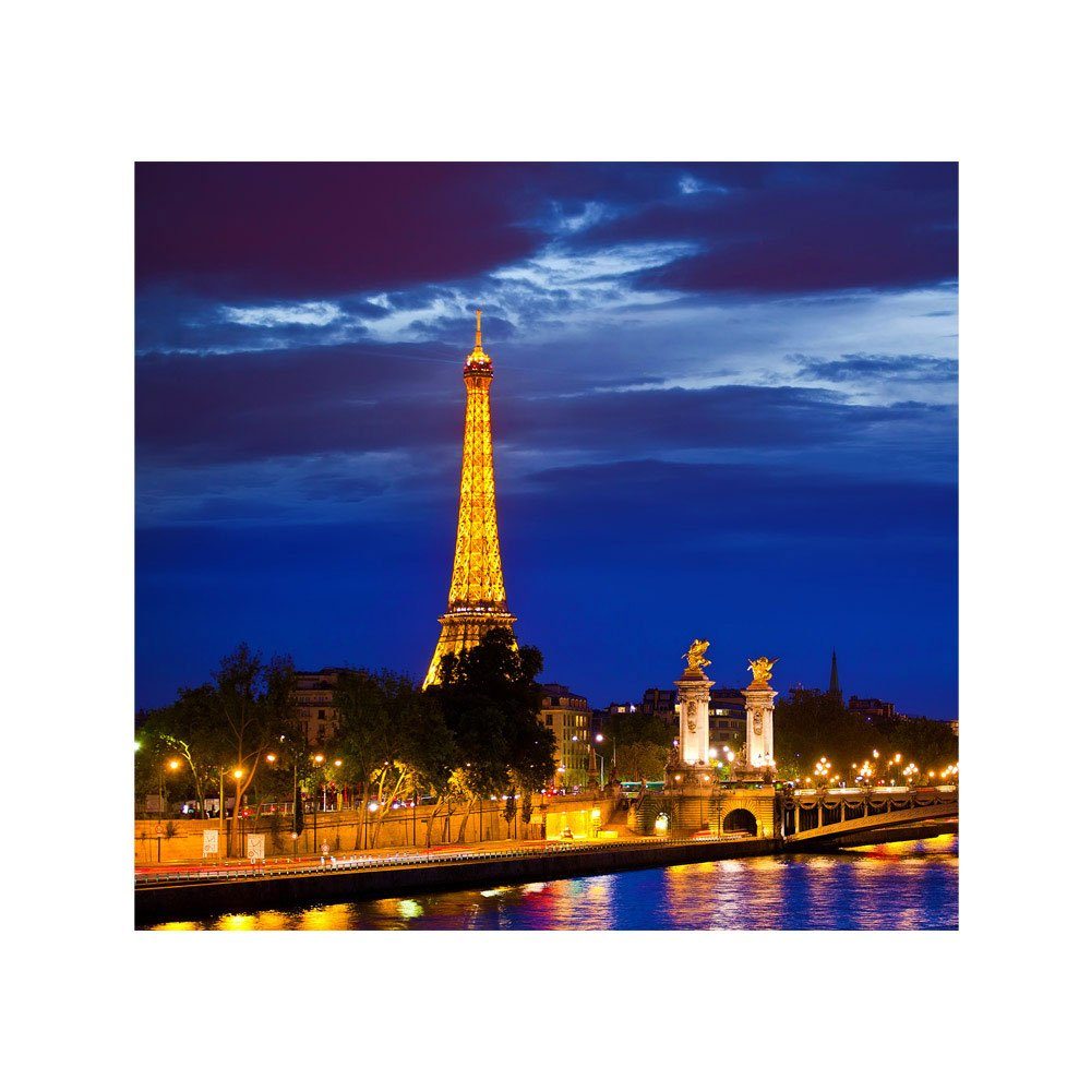 liwwing Fototapete Fototapete Paris Eifelturm Nacht Lightning Skyline Stadt Panorama no. 983, Skylines