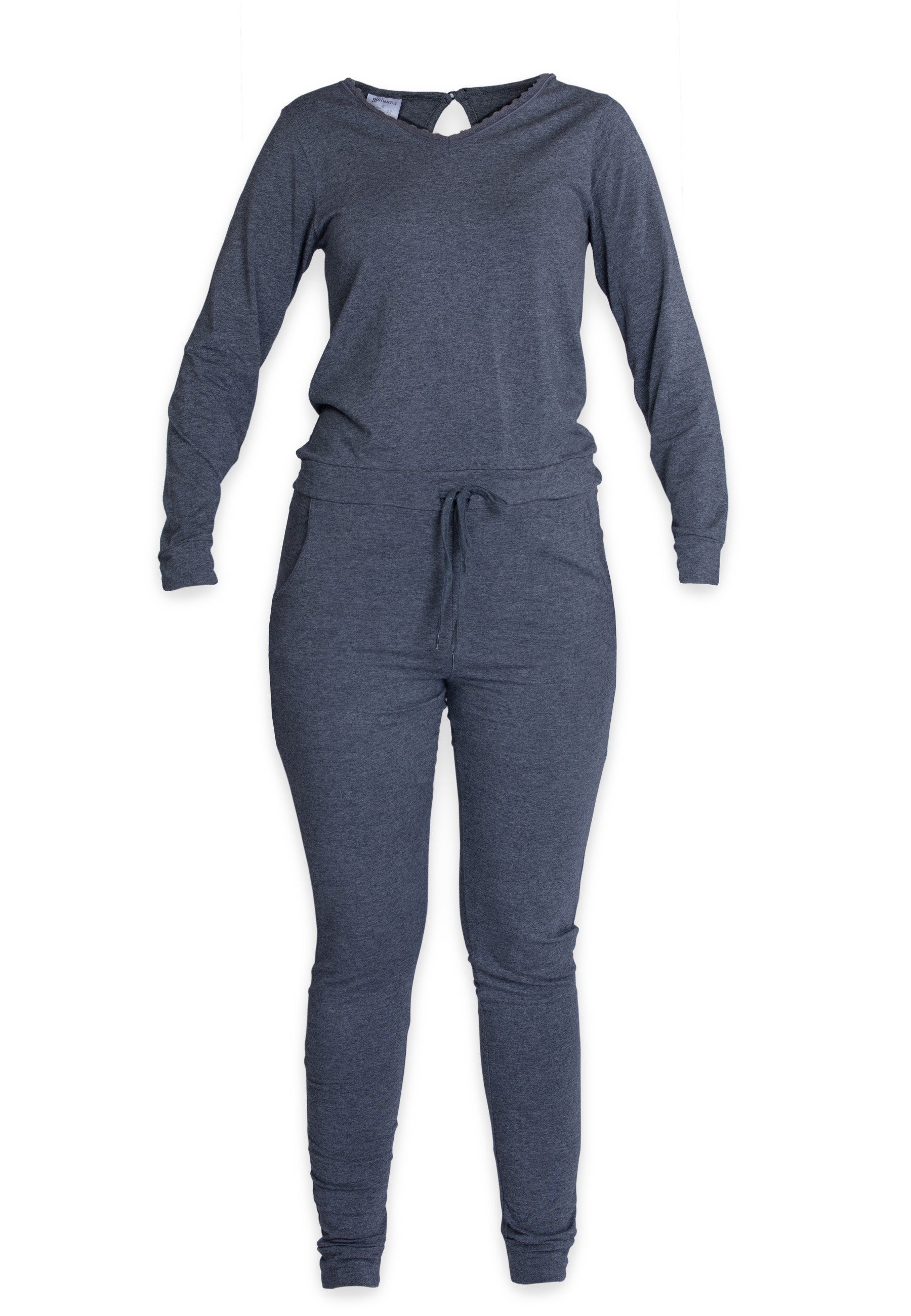 maluuna Overall maluuna - Damen Jumpsuit mit Bündchen an Arm- und Beinabschluss und Kordelzug