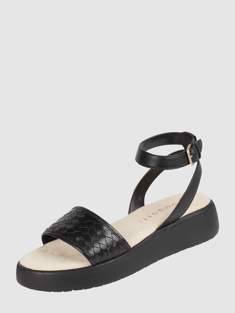 Sandalen aus Leder in schwarz