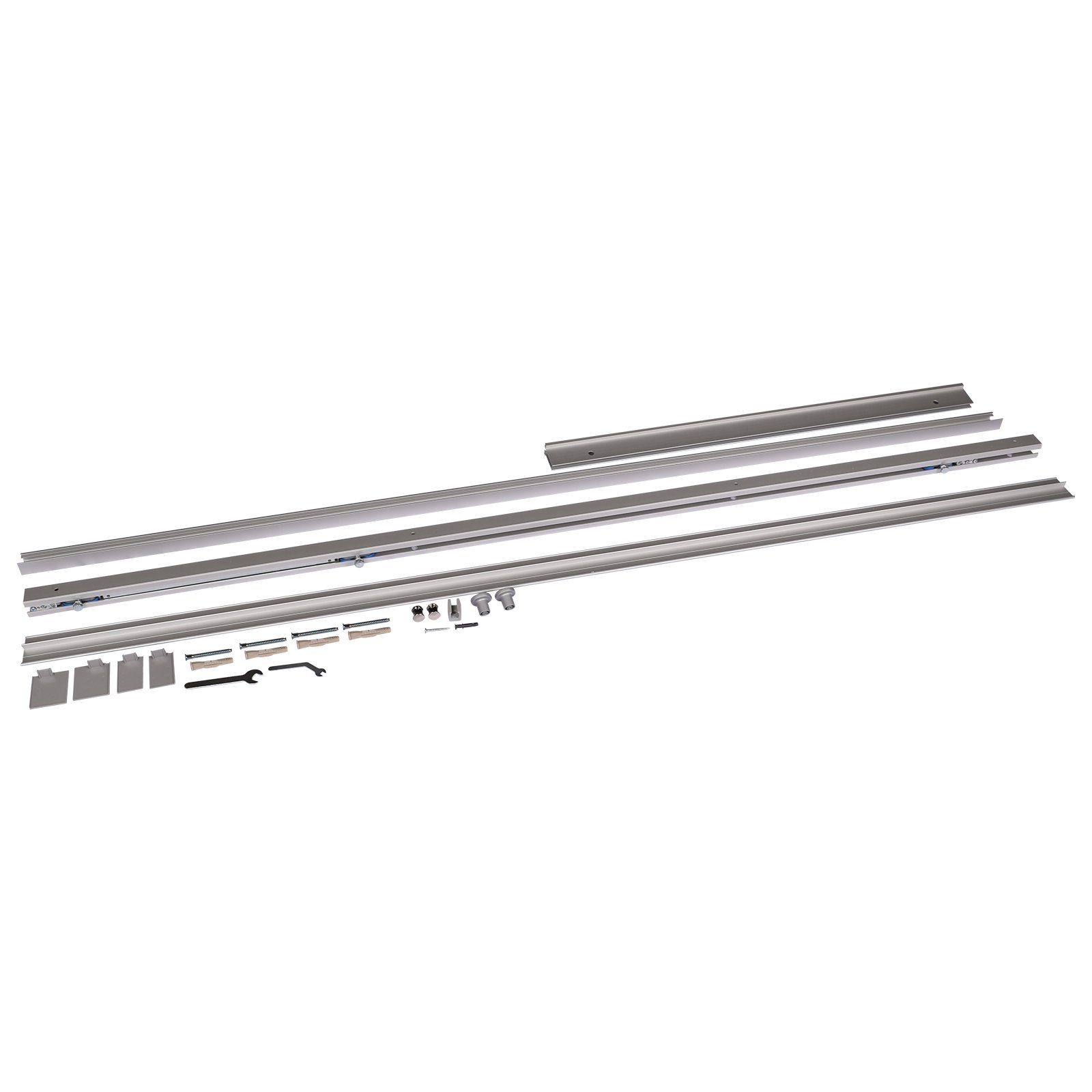 inova wohnen Glasschiebetür Klarglas (inkl. Quadratgriff und Schienensystem), 75,5 x 203,5 cm