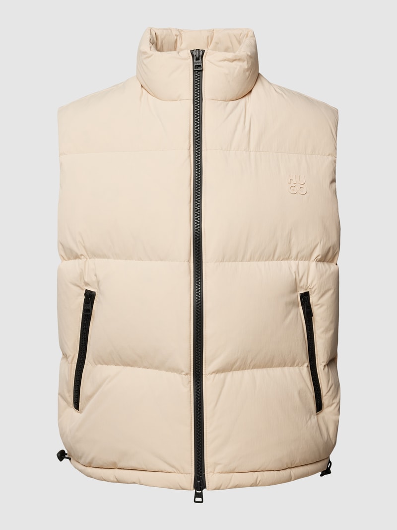 Daunenweste mit Label-Detail Modell 'BIRONTINO' in beige