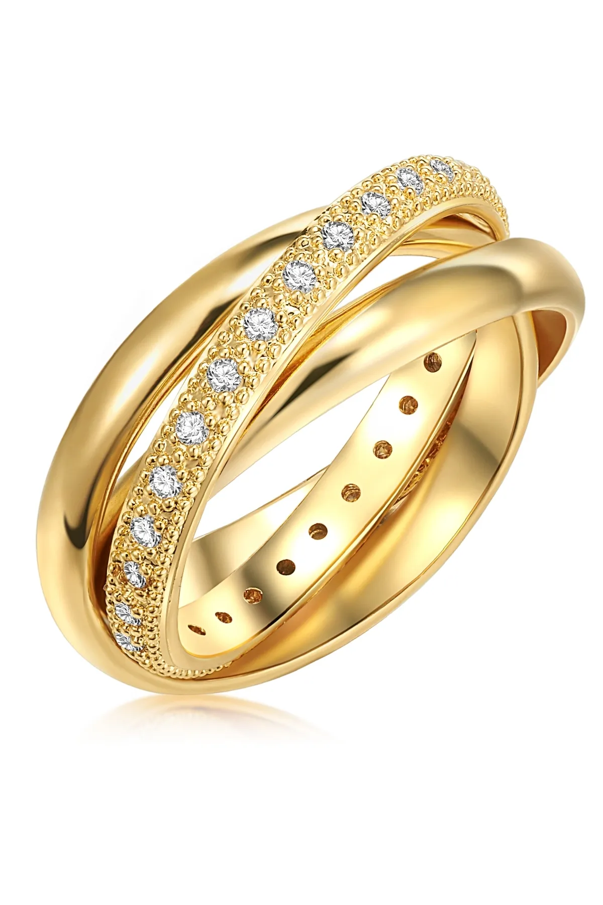 Lulu & Jane  Ring - Goldfarben - Zirkon