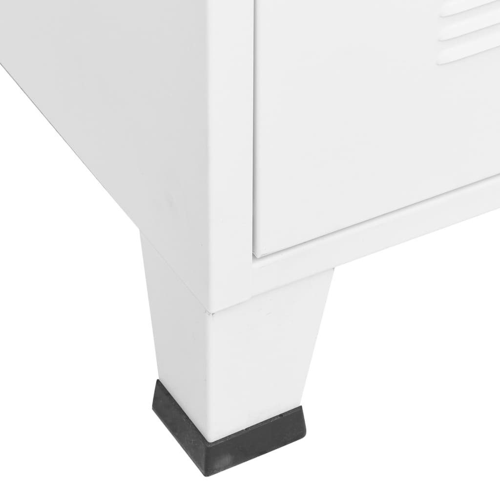 vidaXL Anrichte Industrial Kommode mit Schubladen Weiß 78x40x93 cm Metall