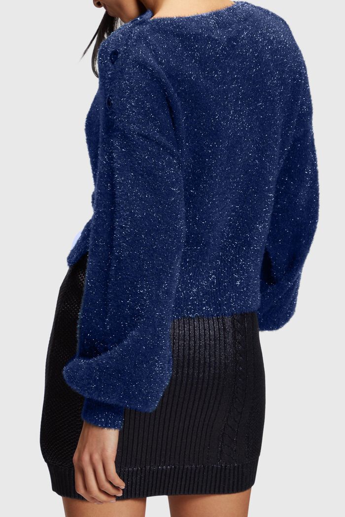 Flauschiger Metallic-Pullover