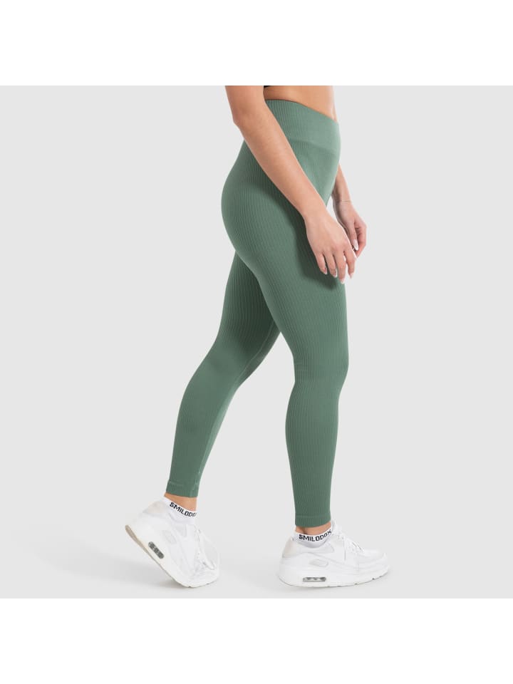 SMILODOX Kompression Leggings Amaze Ripp in Olive günstig kaufen