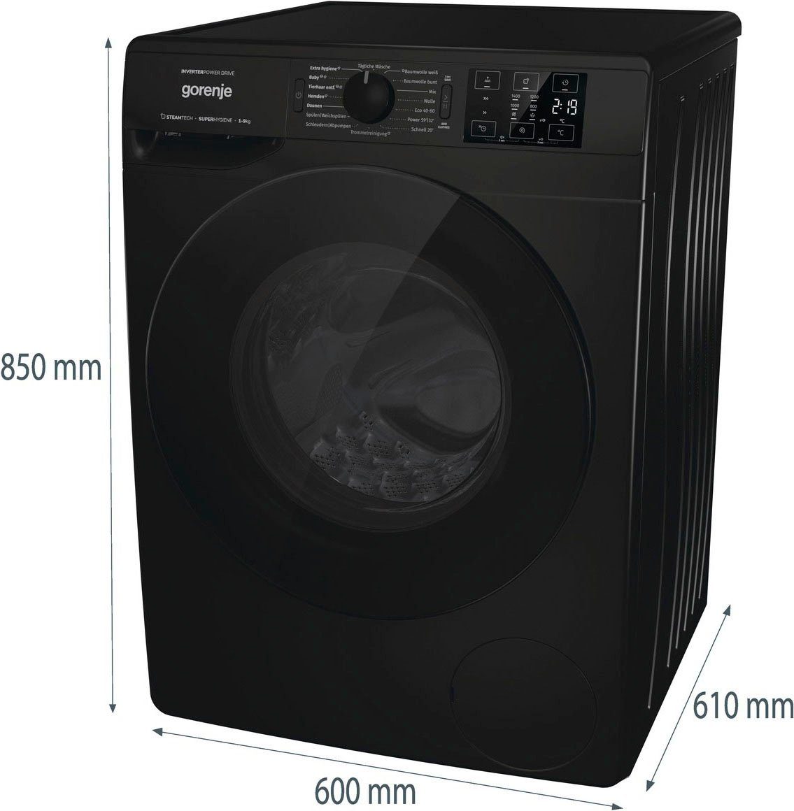 GORENJE Waschmaschine WNFHEI 94 ADPSB, 9 kg, 1400 U/min