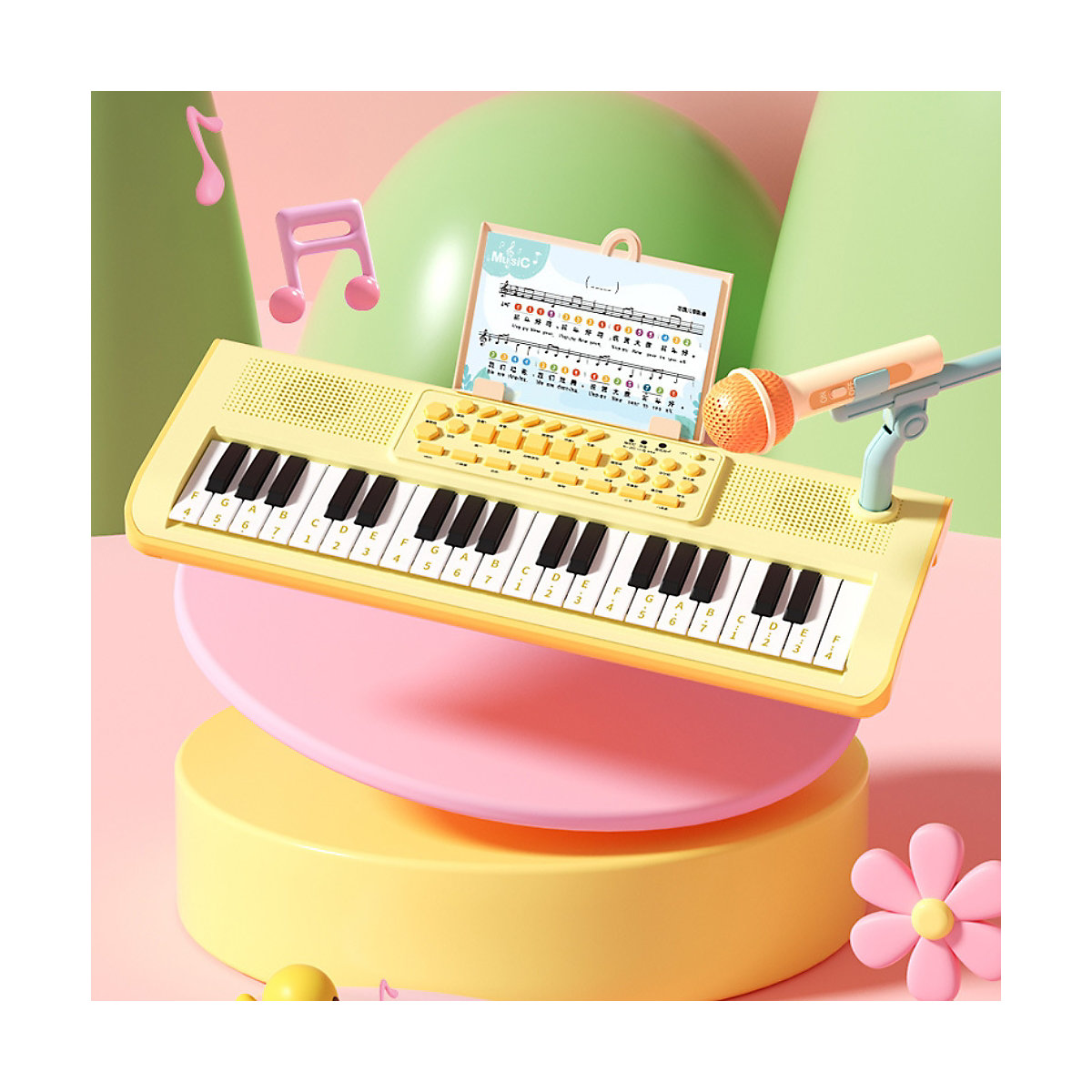 Musik elektronische Tastatur Multifunktionales spielbares Einsteiger-Musikinstrument mit Mikrofon