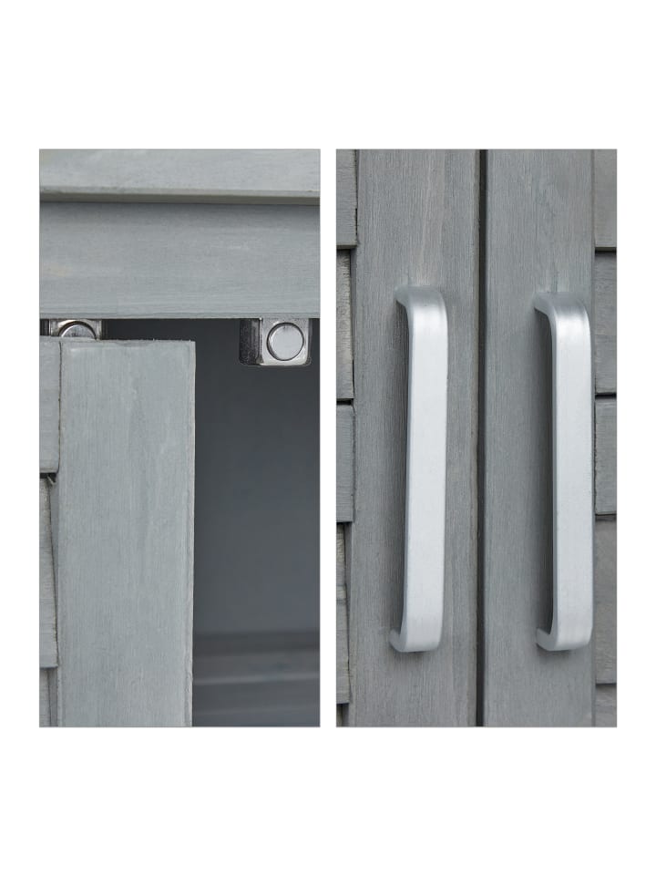 relaxdays Gartenschrank in Grau - (B)86,5 x (H)97 x (T)47 cm günstig kaufen onesize