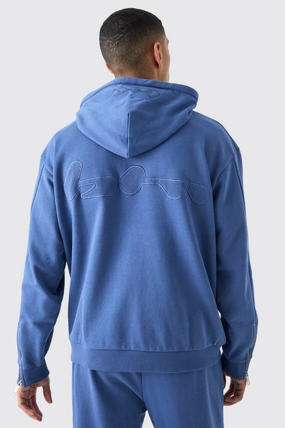 Oversize Hoodie mit gerippter Applikation