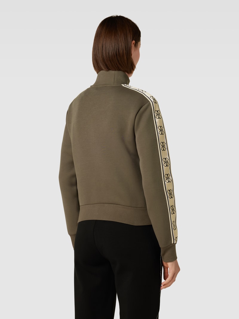 Sweatjacke mit Galonstreifen Modell 'BRITNEY' in schlamm