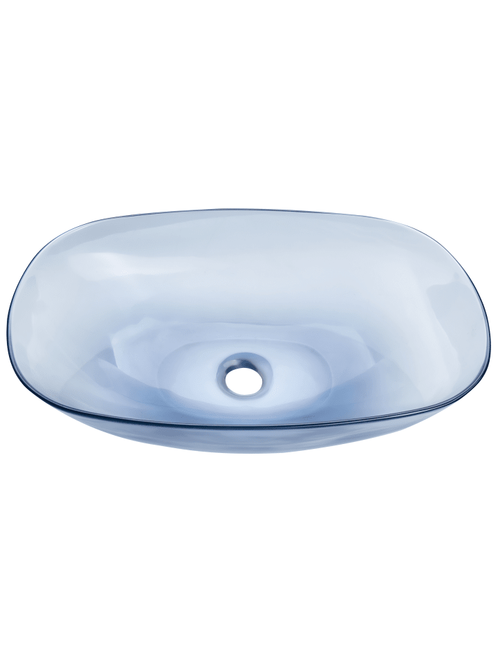 Beliani Waschbecken MOENGO in Transparent/Blau - (W) 54 x (H) 15 x (L) 36 cm günstig kaufen onesize