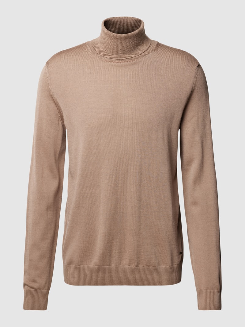 Rollkragenpullover aus Schurwolle Modell 'Donte' in beige