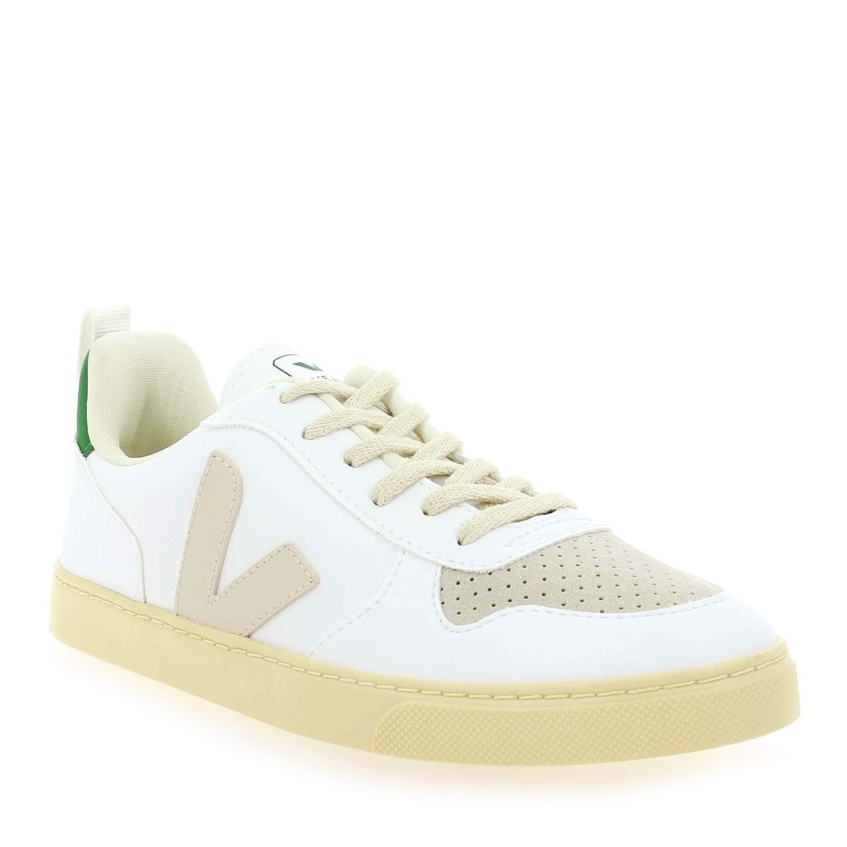Veja  SMALL V-10 LACE - blanc vert