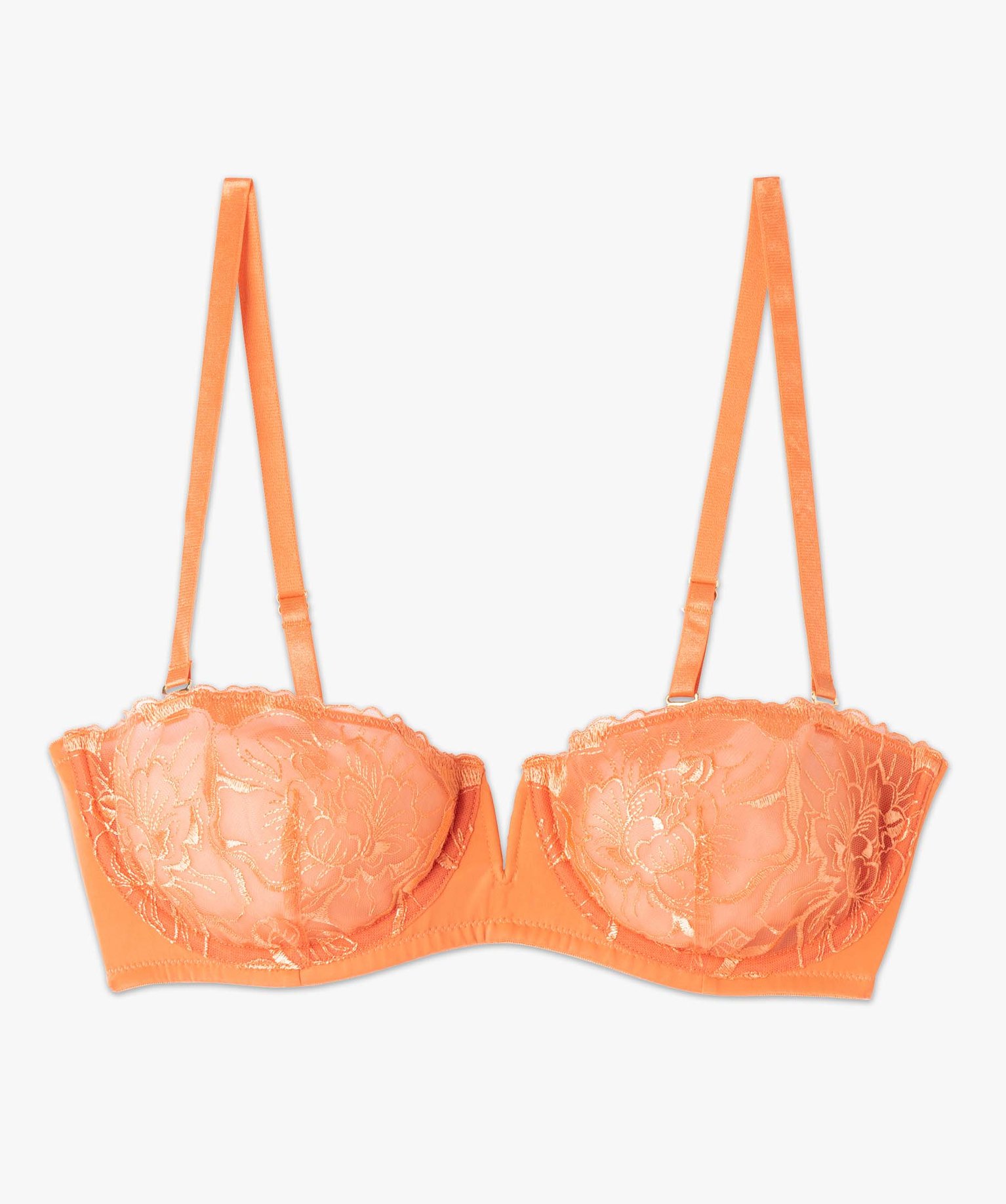Soutien-gorge bandeau à armatures et bretelles amovibles orange | GEMO