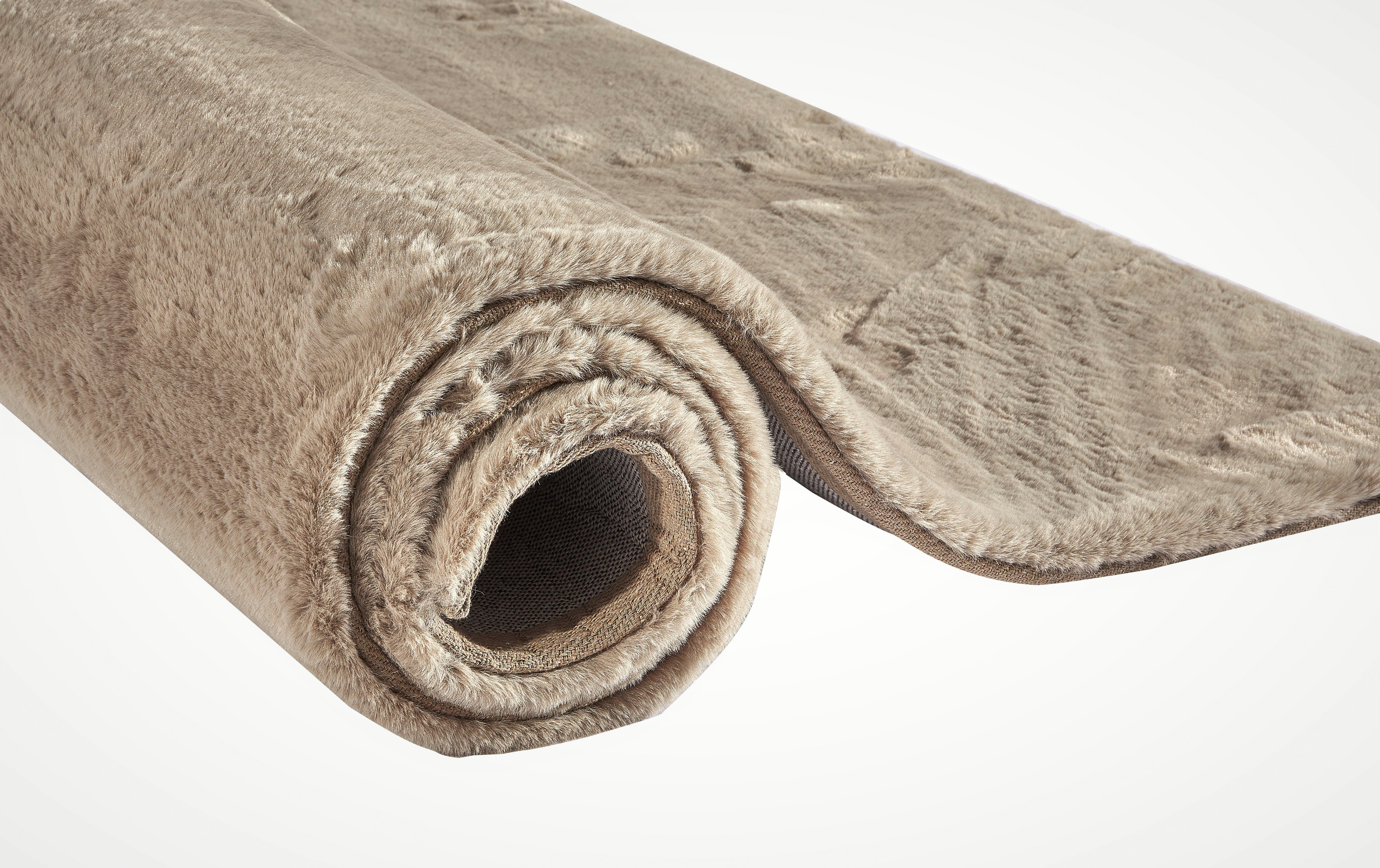 Fellteppich Roger, Dekowe, rund, Höhe: 20 mm, Kunstfell, Kaninchenfell-Haptik, ein echter Kuschelteppich