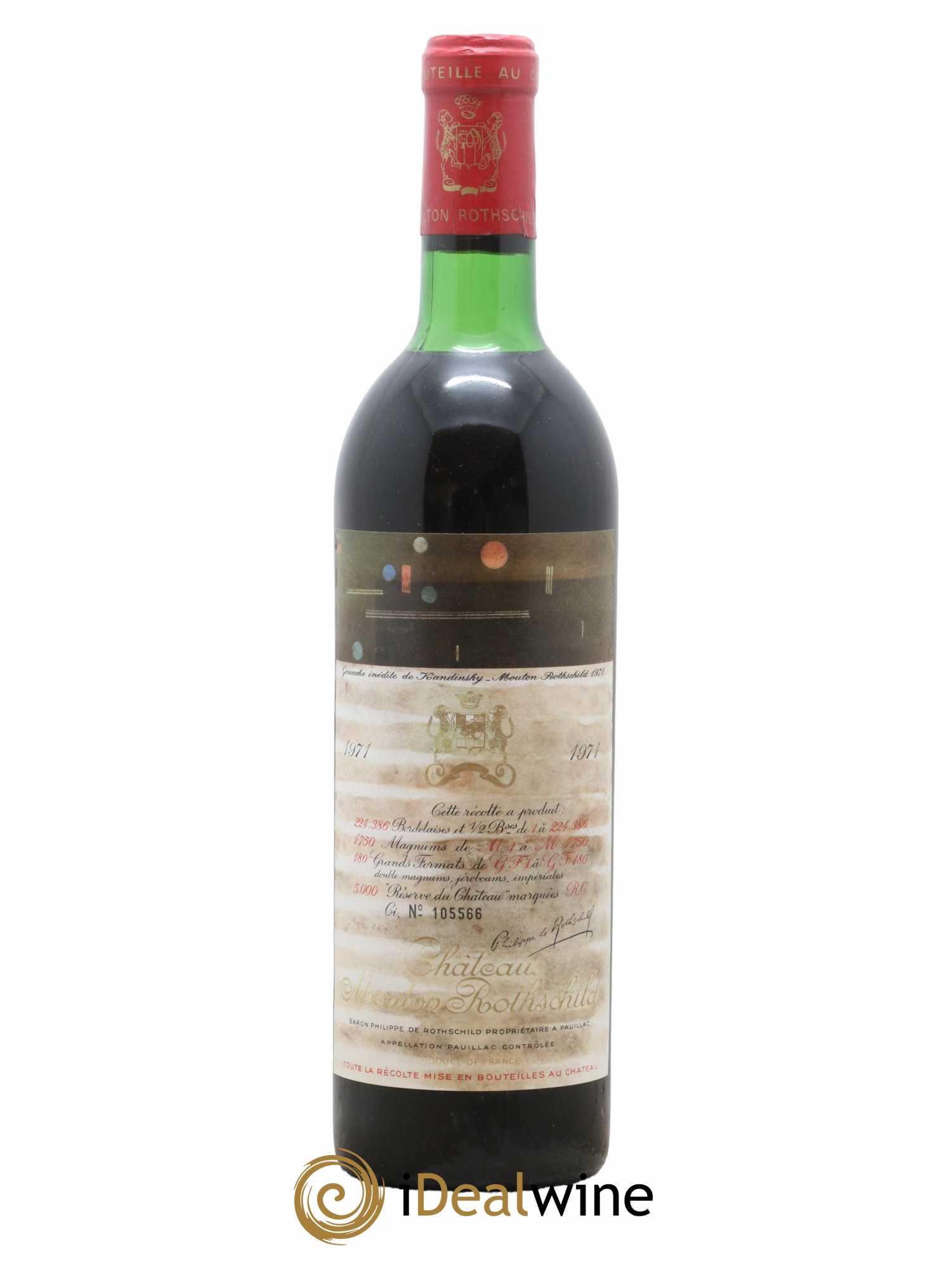 Château Mouton Rothschild 1er Grand Cru Classé  1971 - Lot de 1 Bouteille