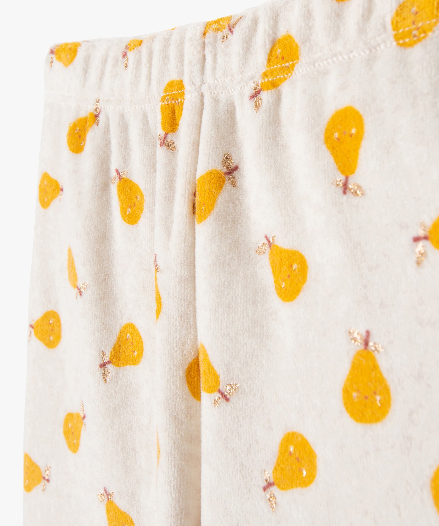 Pyjama en velours 2 pièces imprimées poires bébé beige | GEMO