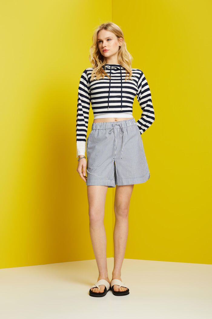 Seersucker-Shorts mit Streifen, 100 % Baumwolle