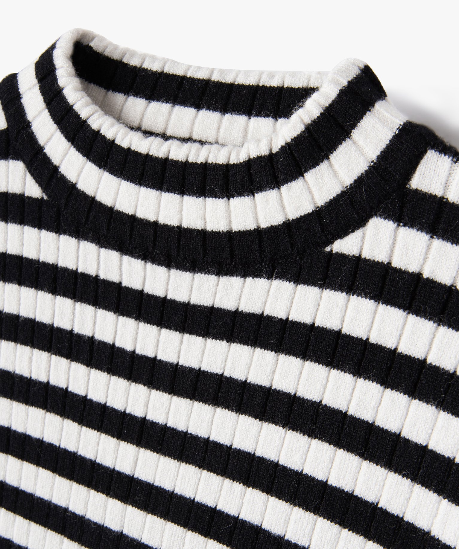 Pull rayé en maille ctelée fille noir | GEMO