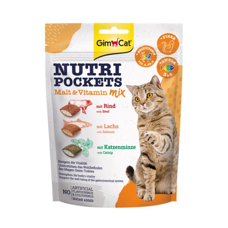 GimCat Snacks GimCat Nuti Pockets Malz-Vitamin Mix 2x150 g