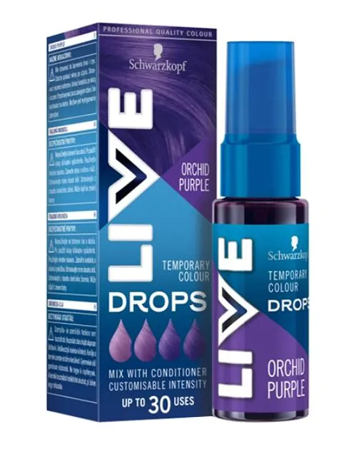 Schwarzkopf Live Drops Orchid Purple - nuplaunami plaukų dažai 30 ml