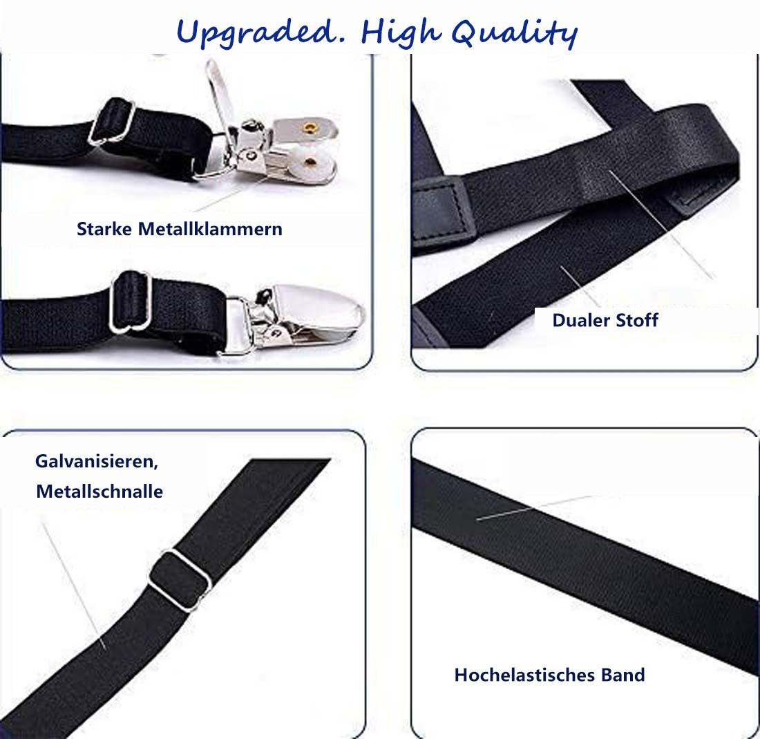 DRSEON Hosenträger Hemdhalter Gürtel Socken Shirt Frauen Verhindern Bluse Falten (2-St)