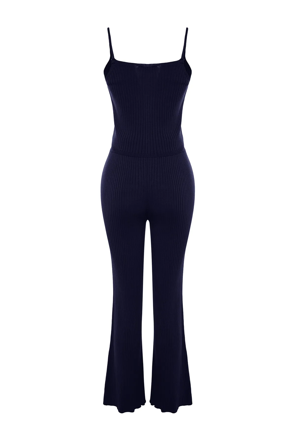 Trendyol Collection  Marineblaues, tailliertes Blusen-, Cardigan- und Hosen-Set aus Strickoberteil und -unterteil TWOAW22AU0006