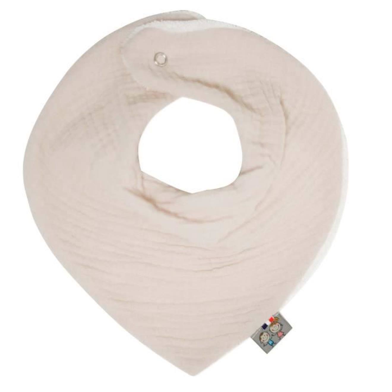 Bavoir bandana gaze de coton, Jeanne Beige Dès la naissance beige