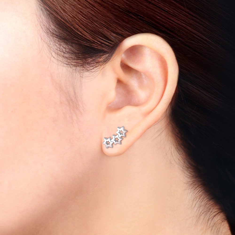 Elli Elli Boucles d'Oreilles Femme Motif Astro Ludique en Argent Sterling 925 Boucles d'oreilles