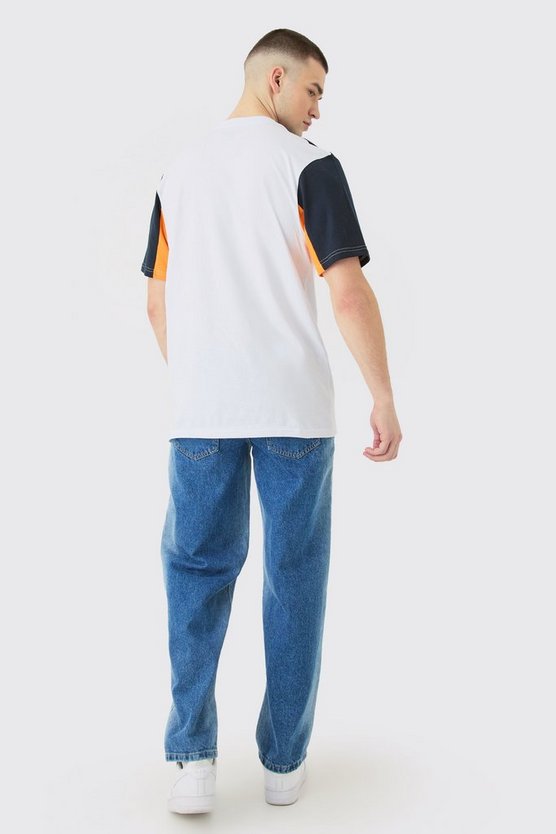 Tall dunkelblaues Colorblock T-Shirt