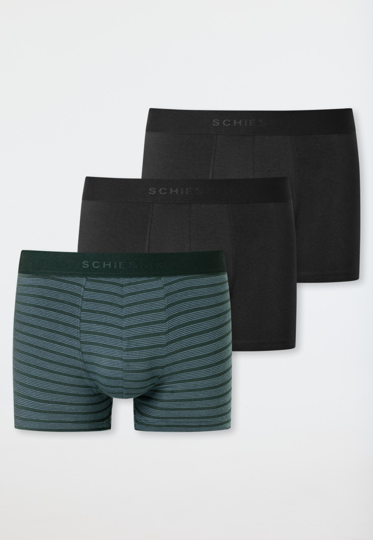 Shorts 3er-Pack Organic Cotton Webgummibund uni/gestreift mehrfarbig - 95/5